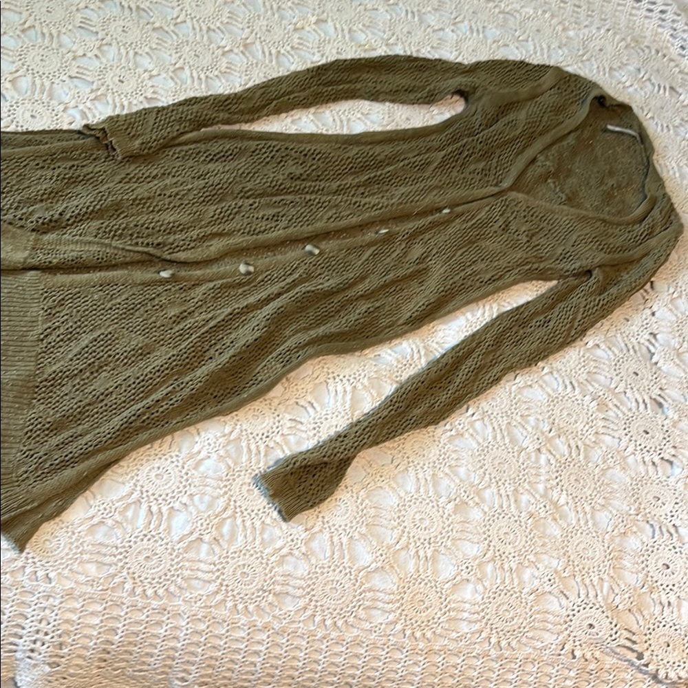Free People Green Cardigan Sweater Relaxed Fit